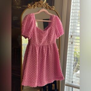 Lost + Wander NWT Paloma Puff Sleeve Ruffle Detail Mini Pink Dress